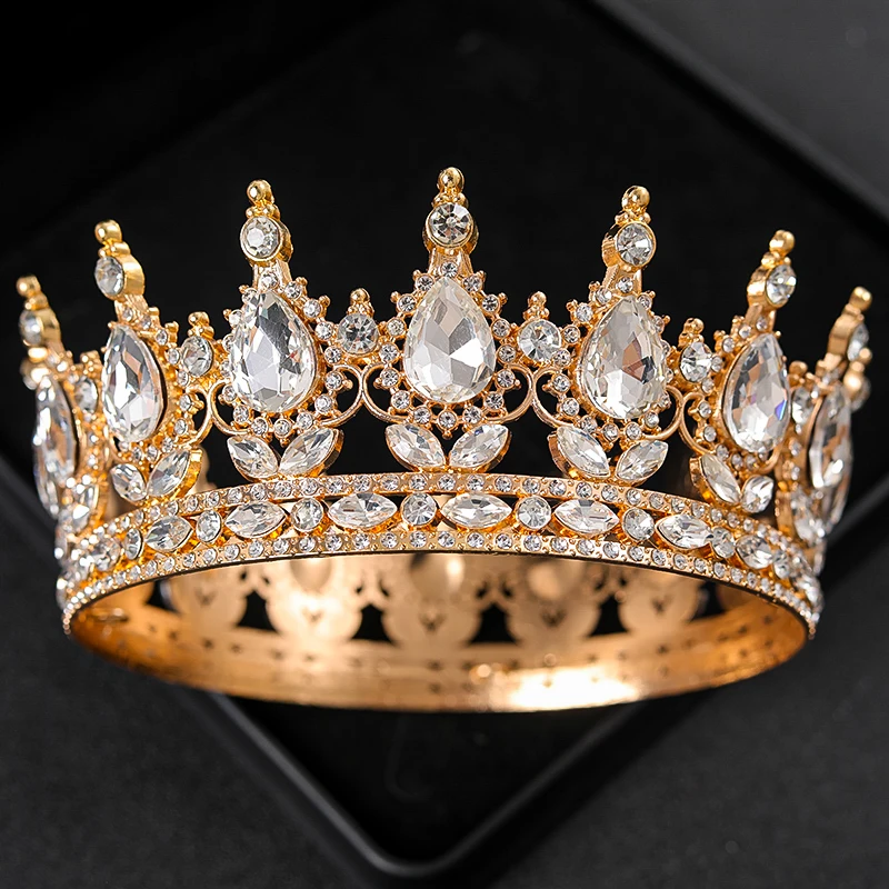Gold Crystal Tiaras And Crowns Headband Rhinestone Prom Diadem Crown Bridal Wedding Hair Accessories Jewelry Crown Tiara Gift image 6