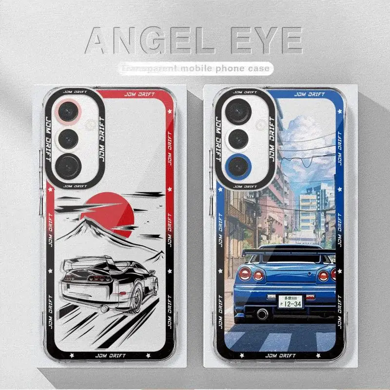 CAR-JDM Case for Samsung Galaxy A35 A55A53 A54 A73 A34 A33 A25 A24 A13 A14 A15 5G Transparent Soft