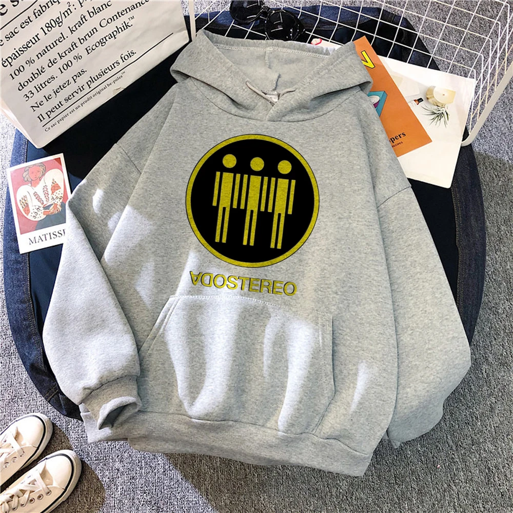 Soda Stereo hoodies women Winter 2023 vintage funny clothing women Fleece Hooded Shirt