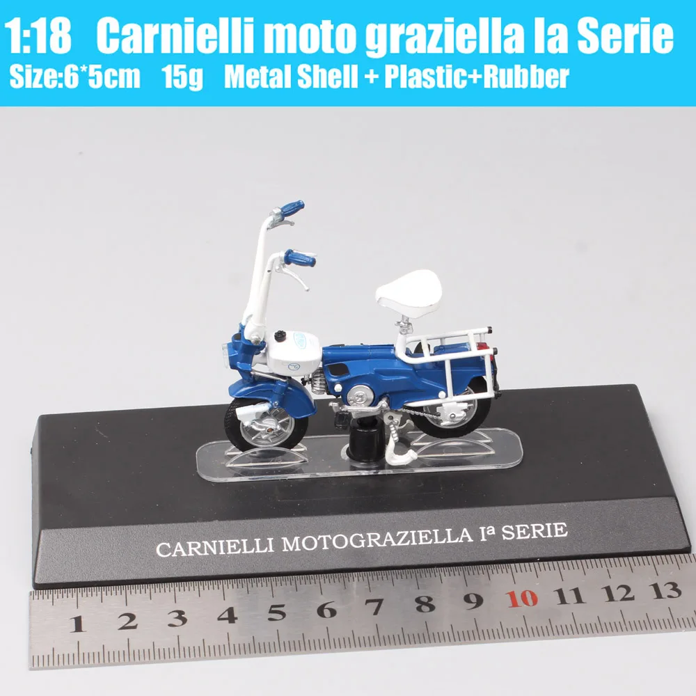 1/18 Scale Atlas Carnielli Moto Graziella La Serie Model Bike 50cc Moped Diecasts & Toy Vehicles Bicycle Motorcycle Replicas