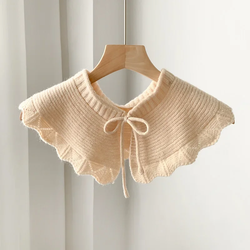 Dames Cape Doll Kraag Dames herfst en winter Nieuwe gebreide schouder- en nepkraag Veelzijdige wollen sjaal