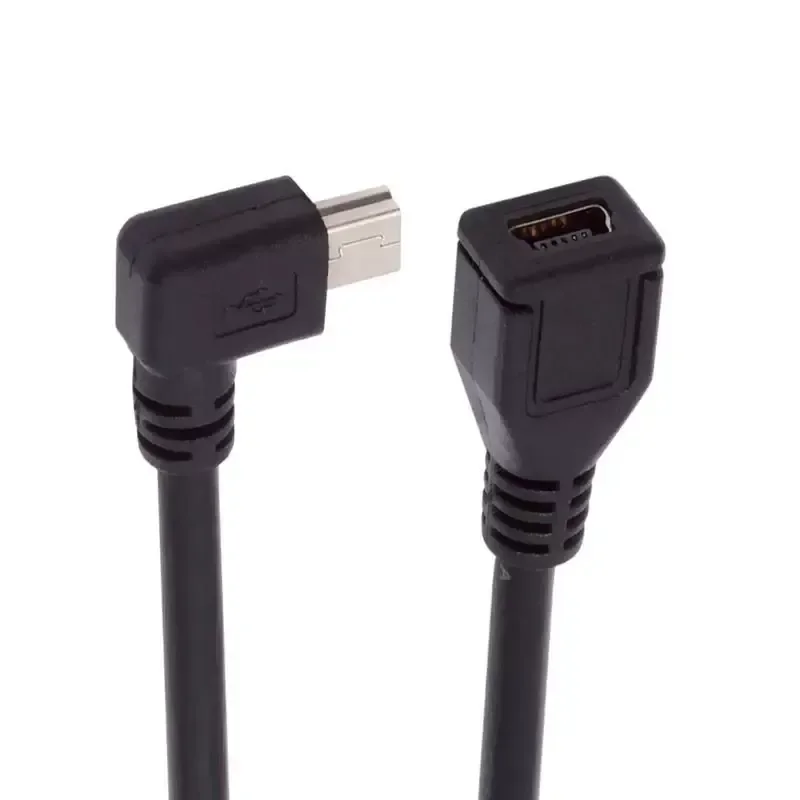 for NVME USB 2.0 Mini B Male to Female Extension Cable 90 Degree Elbow GPS Data Charging Cord for MP4 Mobile Phone Mini T