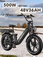 Electric Bike ONESPORT OT08 Pro 500W Motor 48V36AH Dual Battery Hydraulic Brake Electric Bicycle 20 Inch Fat Tire Electric Bike
