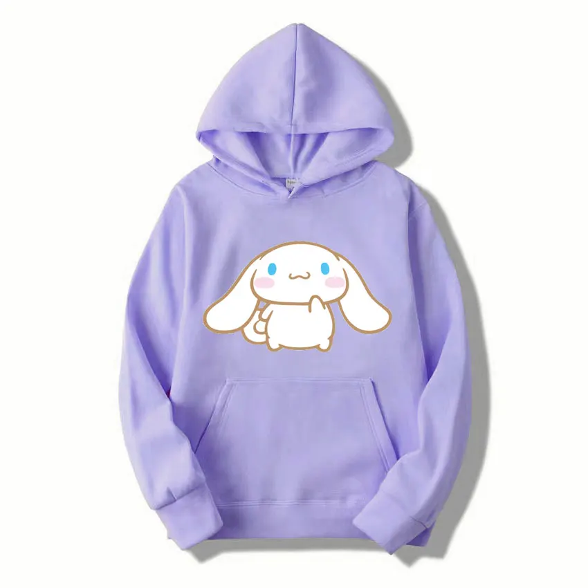 Cinnamoroll Cartoon Anime Women Pullover Tops Spring Autumn Men Hoodie 2024 Fashion Yellow Sports Couple Sweatshirt Clothes