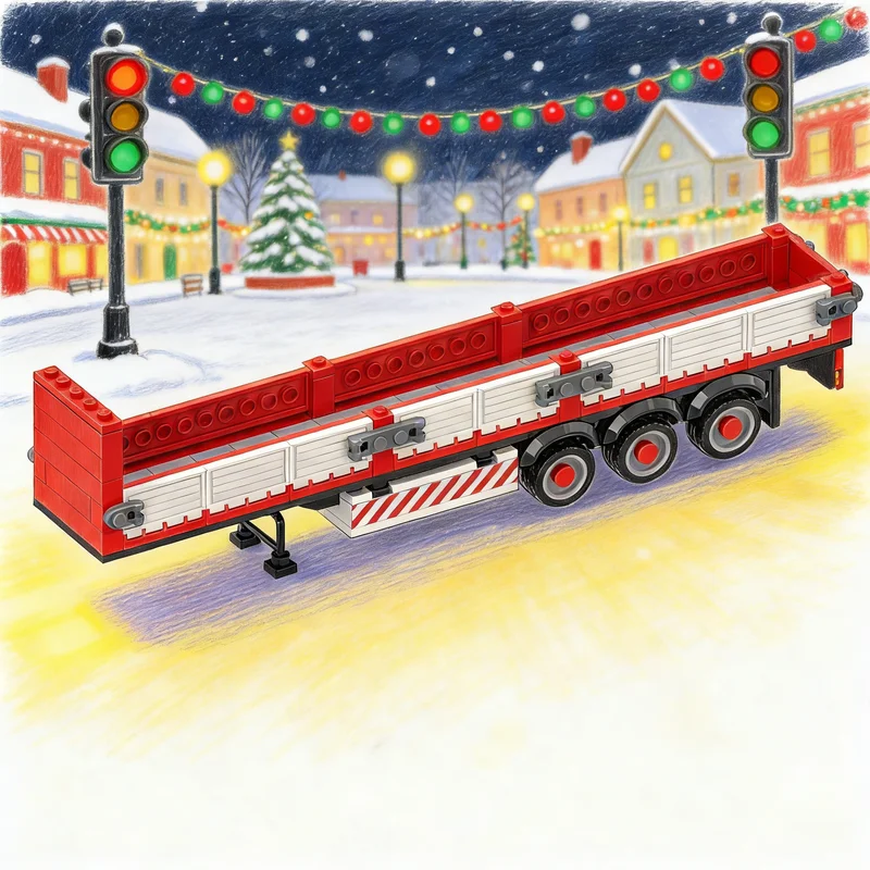 

230 деталей MOC City Cargo Bordwand Sattelanhänger, конструктор, архитектурные блоки, рождественские подарки, игрушки, развивающие кубики