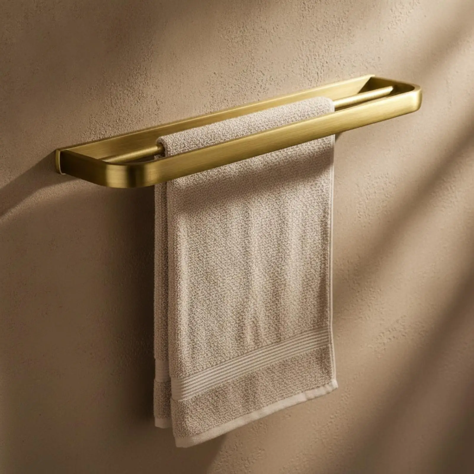 Double Rod Towel Holder Antique Bronze Brass Bathroom Fixture Durable Space-saving Rack for Bath Towels