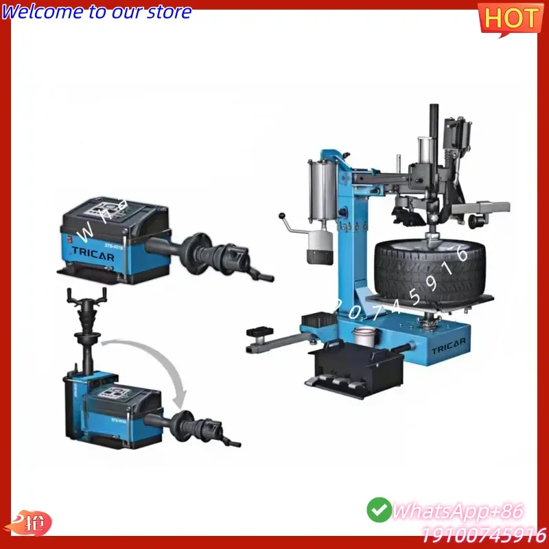 2026Hot Tricar 12V Pneumatic Automatic Tyre Changer 220V Mobile Road Service Tire Mounting Balance Machine Movable Tire