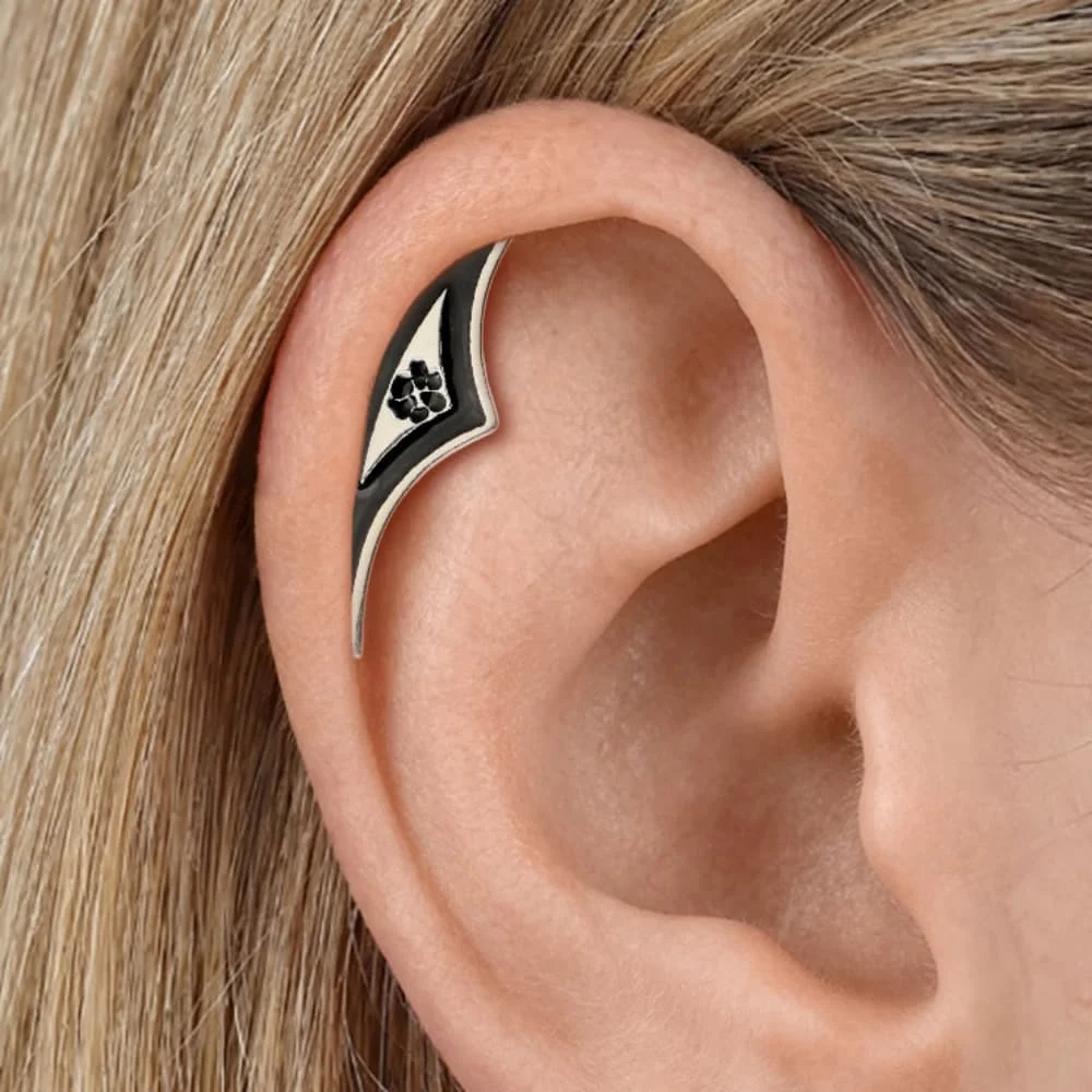 Giga 1Pcs ASTM F136 Titanium Gothic Elf Wing Helix Stud Cartilage Threadless Push In Flat Back Earrings Piercing Jewelry Punk