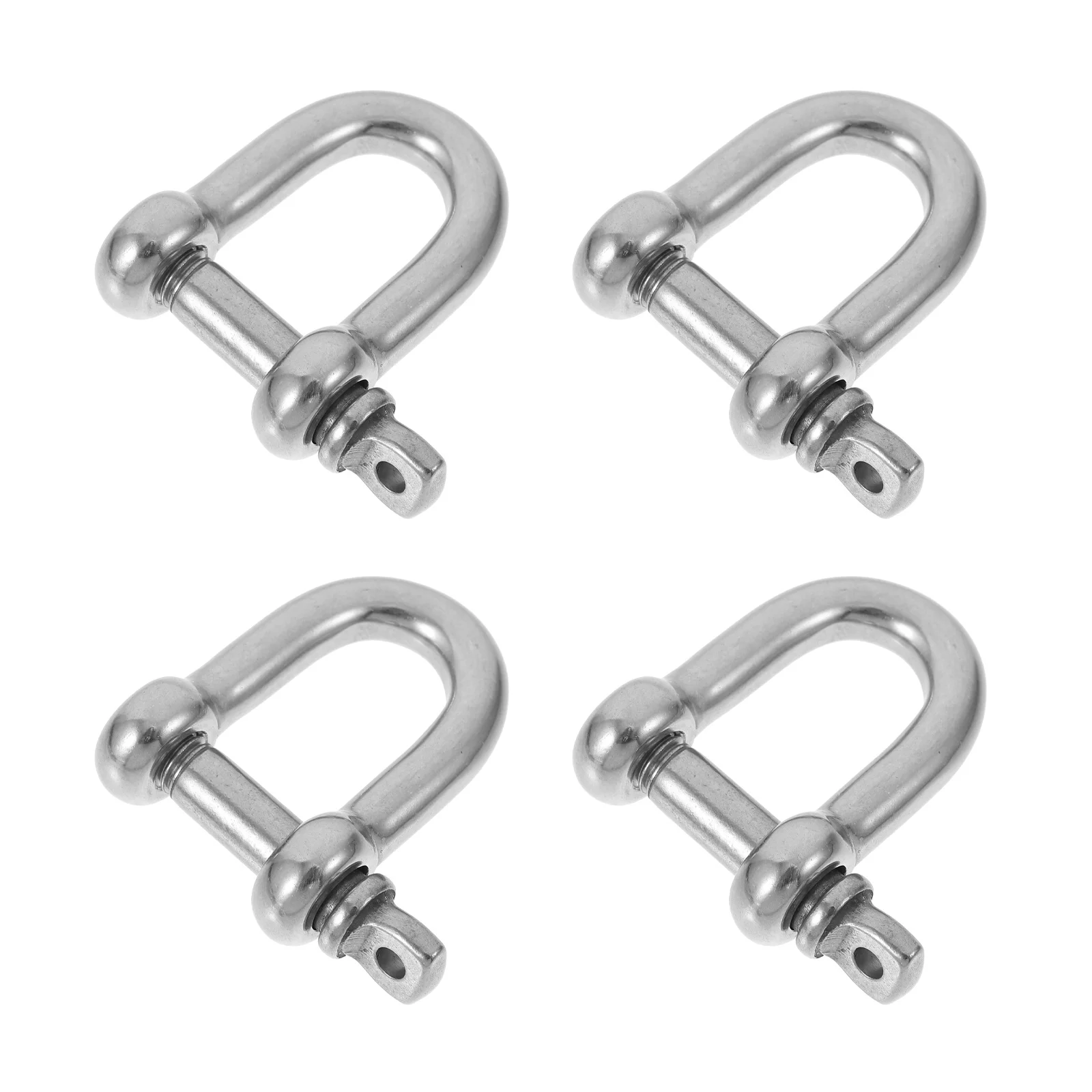 4 Pcs Shackle Stainless Towing D-Rings Heavy Off-road Tool Winch Shackles Steel Bow