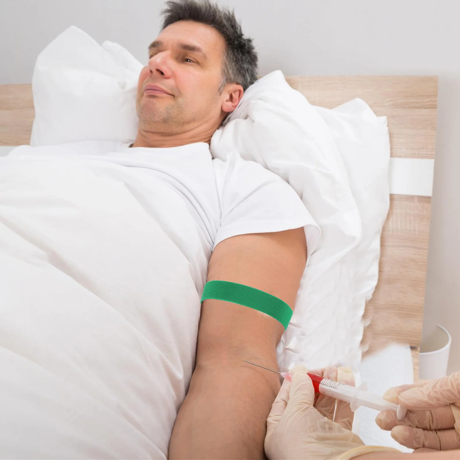 

6pcs Abs Clasp Elastic Medical Tourniquet Adjustable Quick Release Buckle Style For Blood Draw Iv Infusion Emergency Use