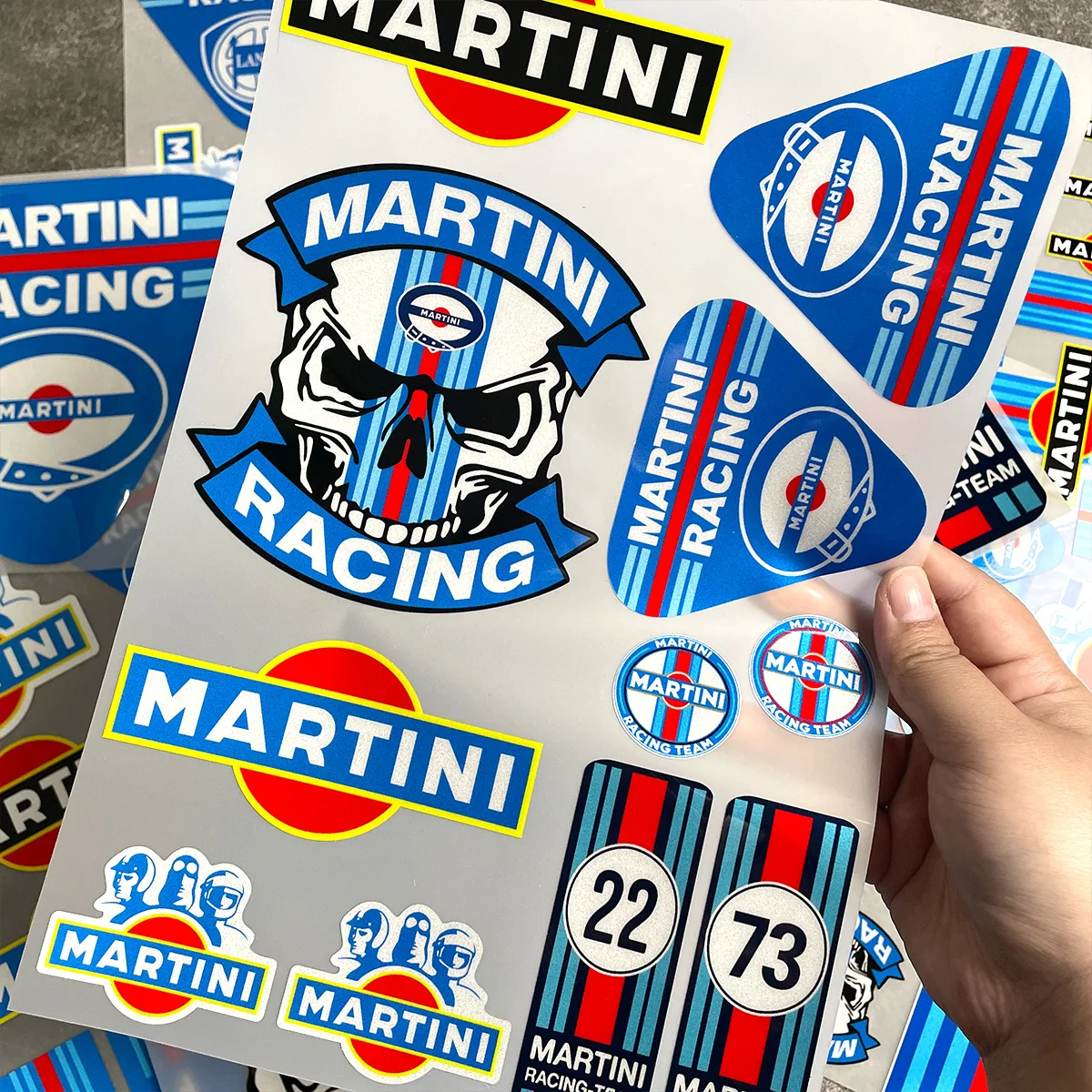 

For MARTINI Stickers Motocross Racing Off-road Laptop Trunk Sticker Motorcycle Helmet PVC Decal for Love Old School LANCIA