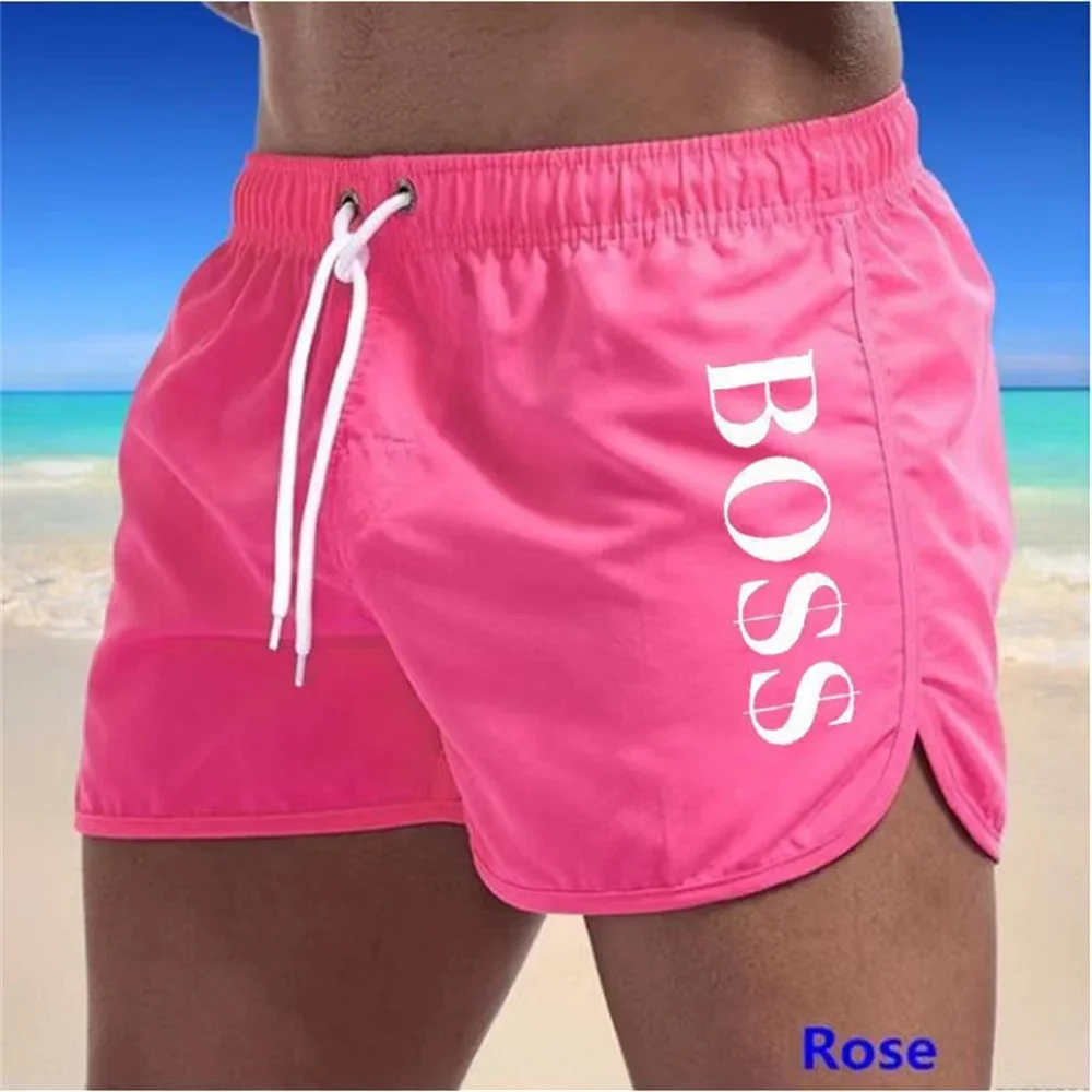 

2025 new breathable fitness shorts, fashionable sports shorts, men's fast running beach pants, training swimming pants