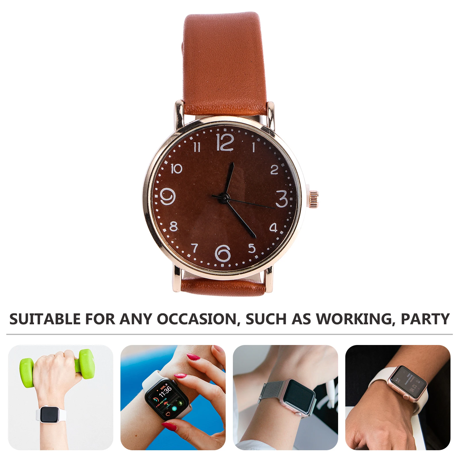 

Casual Women Quartz Watch Pu Strap Wristwatch For Ladies Simple Elegant Comfortable Gift For Birthday Wedding Party