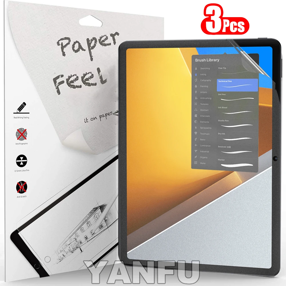 3Pcs Paper Feel Like Screen Protector for Xiaomi Poco Pad 12.1 2024 Film No Glass