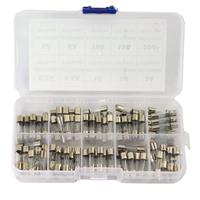 100pcs 5x20mm Quick Blow Glass Tube Fuse Assorted Kit Amp 0.2A 0.5A 1A 2A 3A 5A 8A 10A 15A 20A 250V  with Storage Box