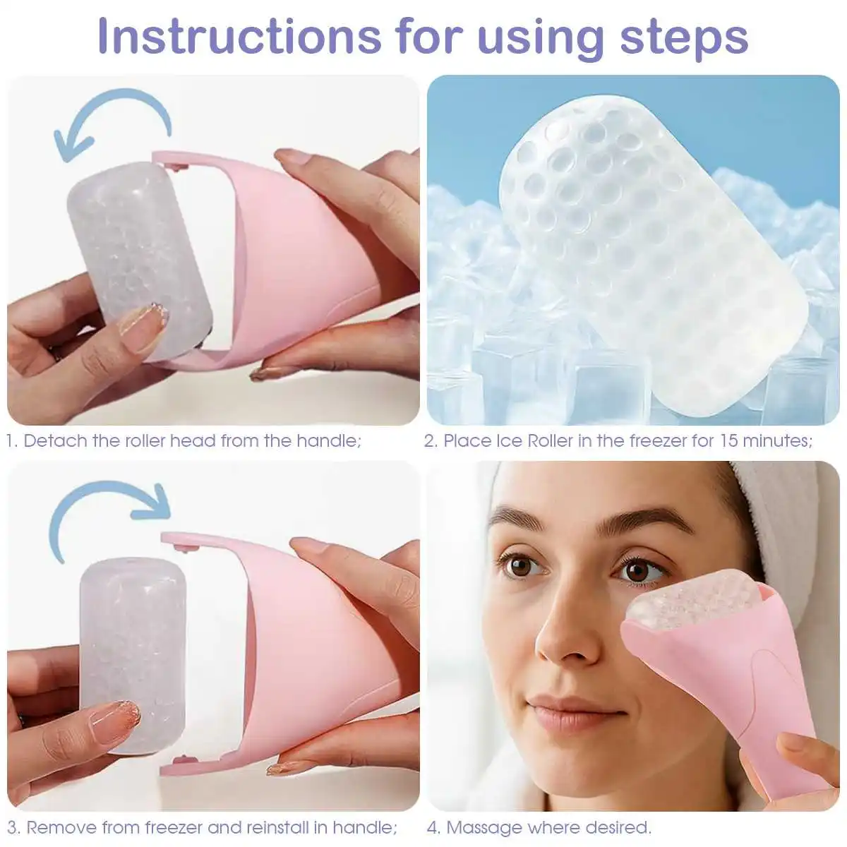 Ice Roller, Handheld Cold Compress Device, Body Care Massage, Ice Compress Microneedle Roller