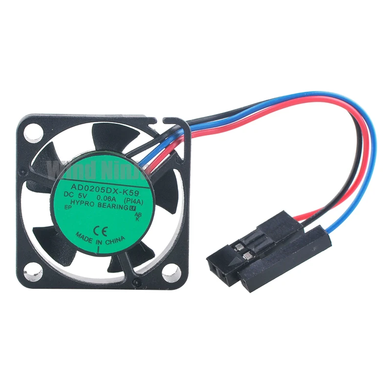 AD0205DX-K59 PI4A 2.5cm 25mm พัดลม25x25x6mm DC5V 0.06A ไมโครพัดลมทำความเย็นสำหรับเราเตอร์ราสเบอร์รี่ Pi