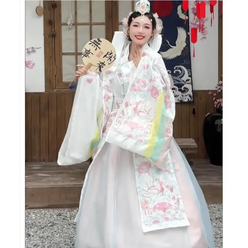 Novo vestido de casamento bordado coreano, fantasia de palácio, vestido de casamento coreano