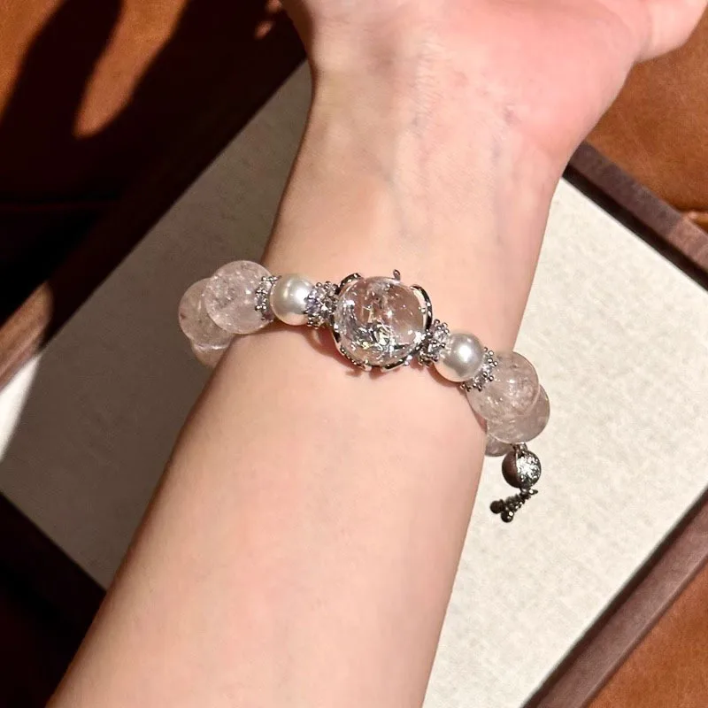 Shocking! High End White Bead Bracelet, Ghost Snowflake Storm Personalized Bracelet, Light Luxury and Noble Style, Best Friend J