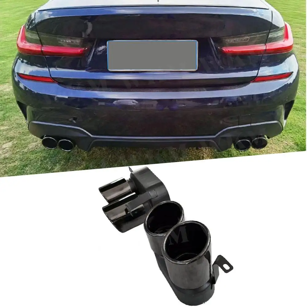 For BMW G20 G28 M Sport 2019 -2021 Car Inlet Double-Barrel Rear Exhaust Tip Tail Pipe Muffler Outlet Stainless Steel