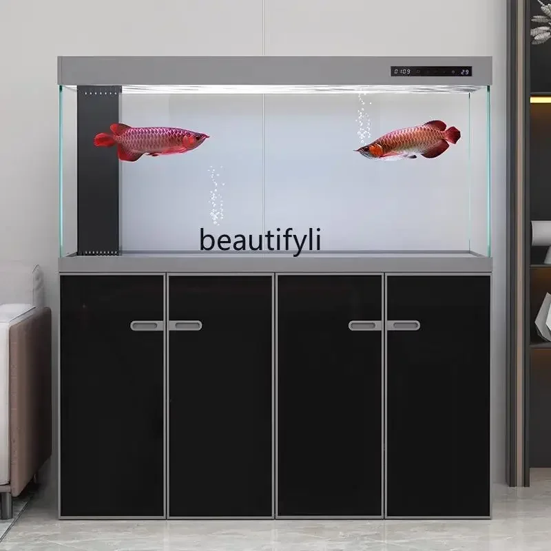 

D80 Fish tank, living room, office, ultra-white glass, large ecological bottom filter, a complete set of arowana tank