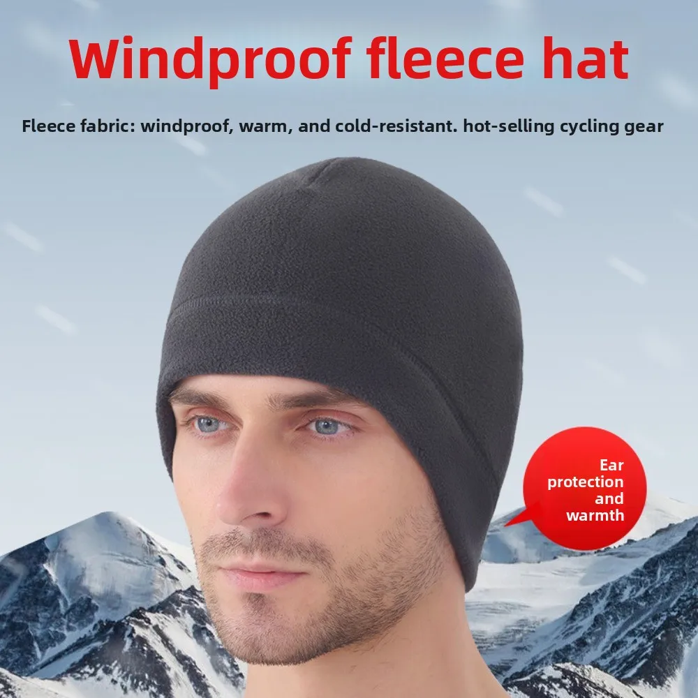 

Polar Fleece Winter Running Hats Warmer Windproof Running Winter Sport Cap Sweat Absorption Soft Outdoor Warm Hat Running