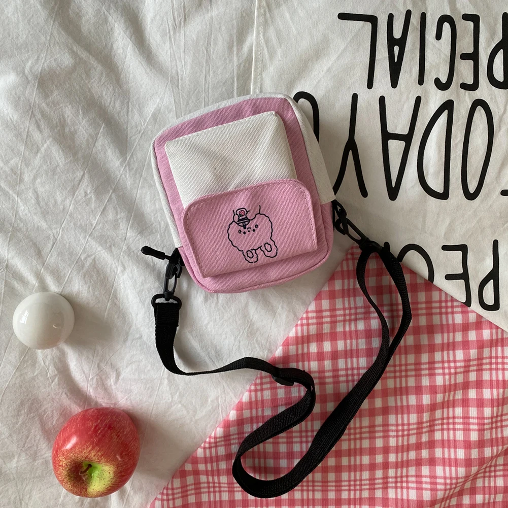 

Mini Flap Crossbody Bags Funny Bunny Canvas Shoulder Bag Women Messenger Bag Cartoon Rabbit Print Girls Fashion Colors Handbag