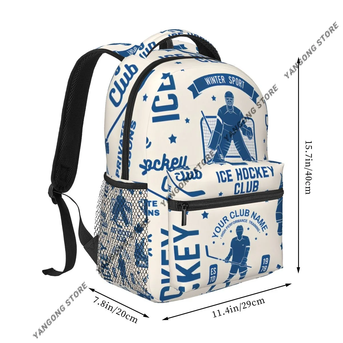 Fashion Backpack Women Men Unisex Students Backpacks Ice Hockey Club In Retro Style Travel bag Bookbag