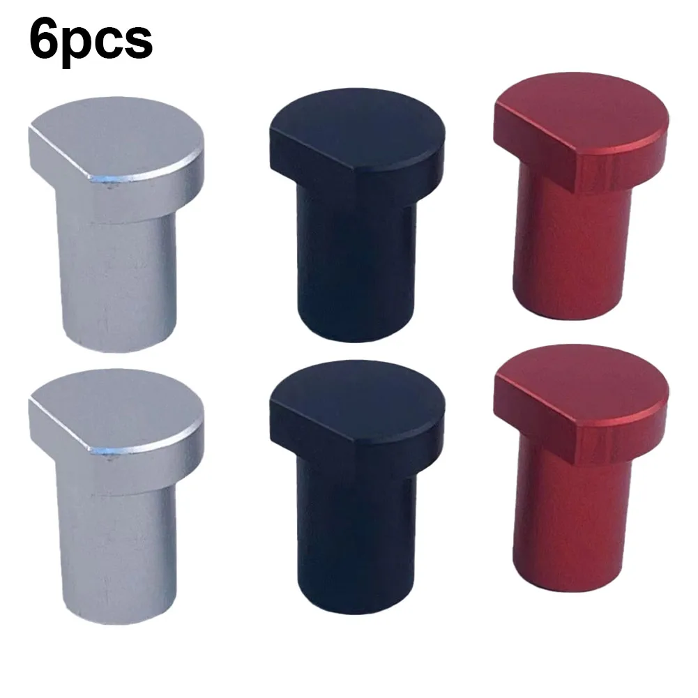 

6pcs Aluminum Alloy Workbench Peg Brake Stops Bench Clamp 20mm Dog Woodworking Table Limit Block Workbench Tenon Stopper