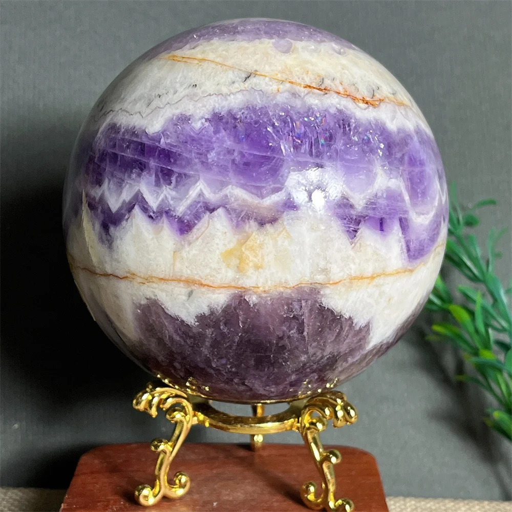 Dream Amethyst Sphere Ball Crystal Natural Handmade Carving Reiki Minerals Geode Energy Home Decoration Healing Gemstone+Stand