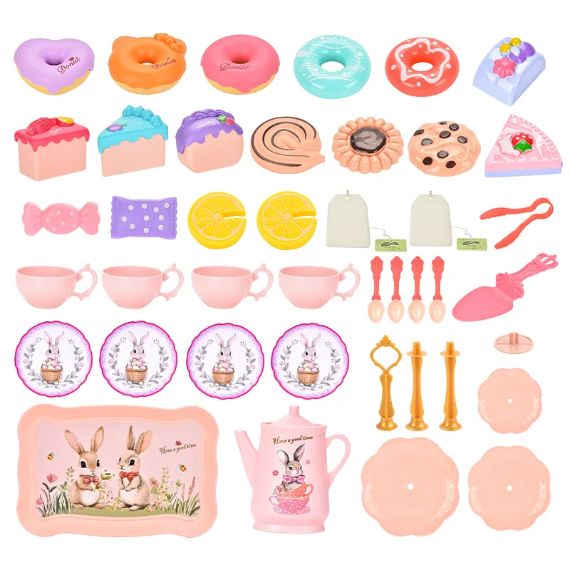 Criança diy simulação chá comida bolo conjunto criança jogar casa cozinha tarde chá jogo brinquedos fingir jogar brinquedo para o presente de aniversário do miúdo