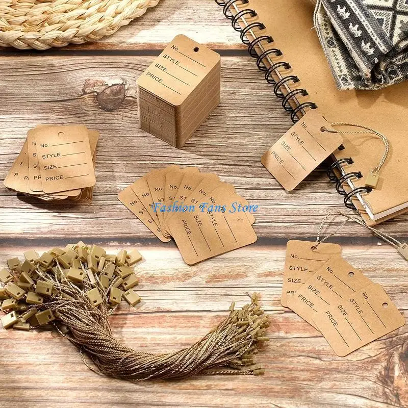 1000 قطعة من علامات أسعار الملابس المثقبة المطبوعة مسبقًا لمتجر بيع الملابس بالتجزئة #4