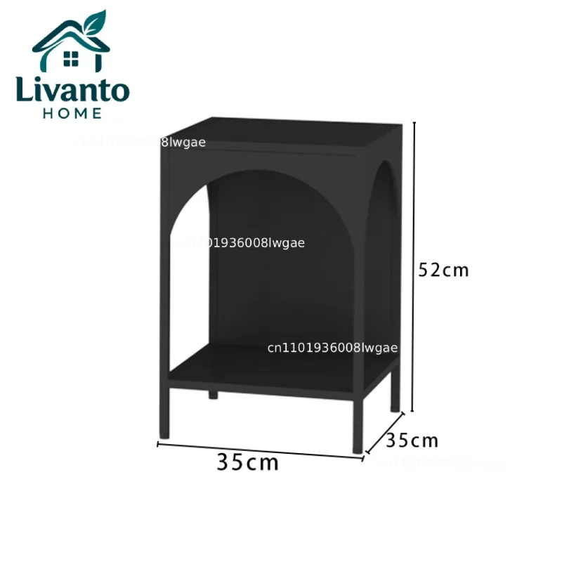 

French Light Luxury Bedside Table Creative Wrought Iron Shelf Home Sofa Side Several Bedroom Nightstands Mesita De Noche 협탁