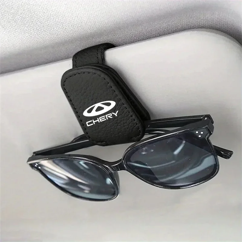 Car Eyeglass Holder Leather Also Hold Glasses Card for Chery Tiggo 8 9 7 5 5X 3X Arrizo 8 Fulwin T9 A8 T8 T10 T6 A9 E05 Omodas