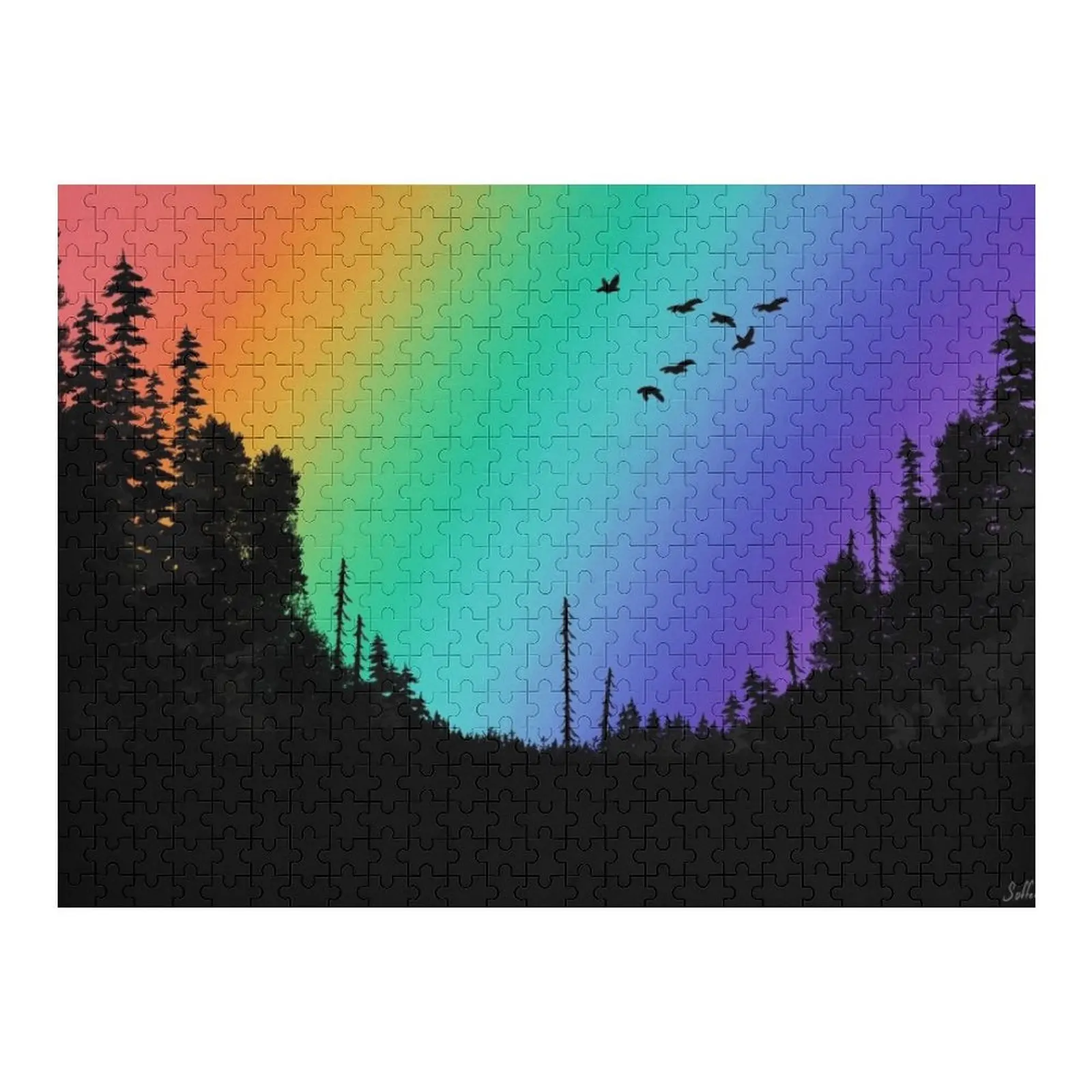 

Rainbow Forest Jigsaw Puzzle Customized Gifts For Kids Baby Wooden Puzzle