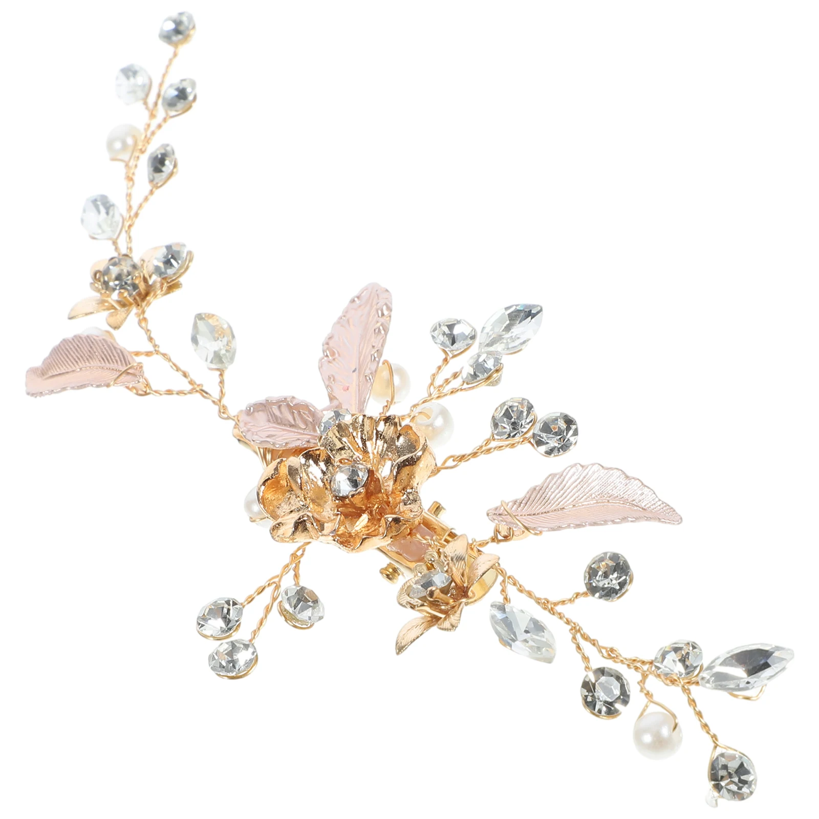 

Rhinestone Side Clip Hairpin Headgear Wedding Hair Clips Bridal Prom Golden Bridesmaid Accessories Versatile Design