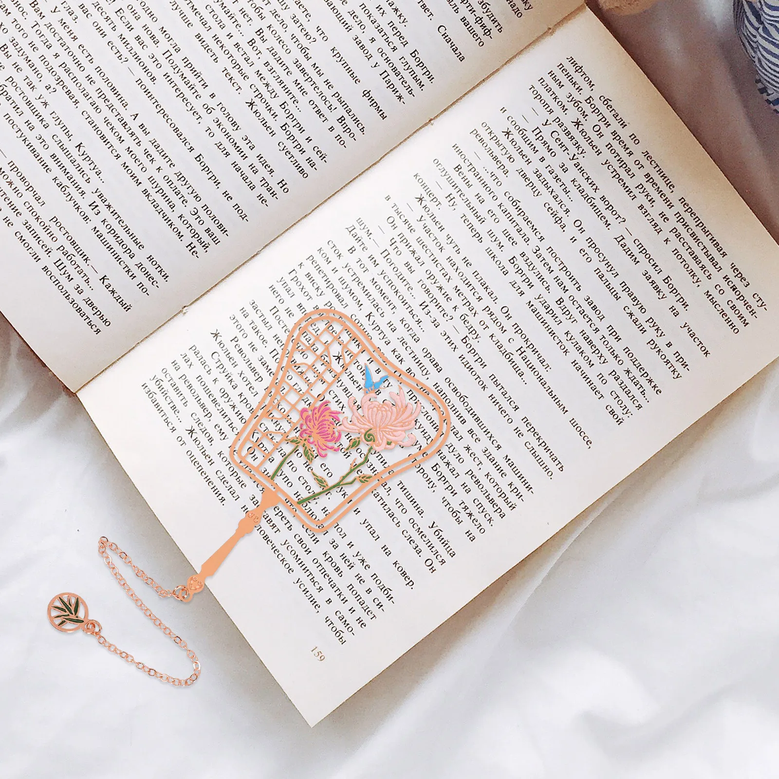 Chinese Style Fan Retro Bookmark Student Palace Creative Gift Unique Metal Reading