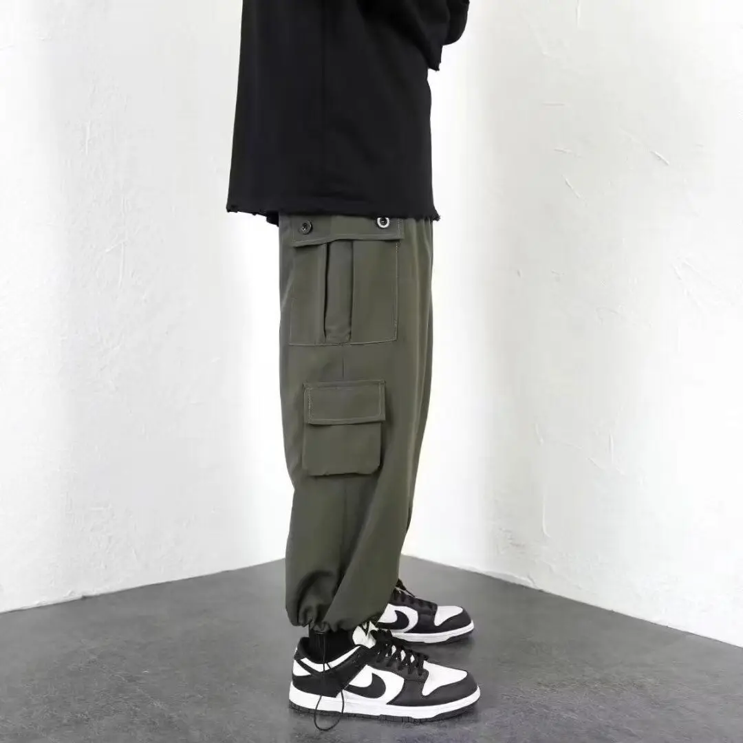 Nuovi pantaloni da lavoro larghi estivi da uomo sottili e casual con coulisse