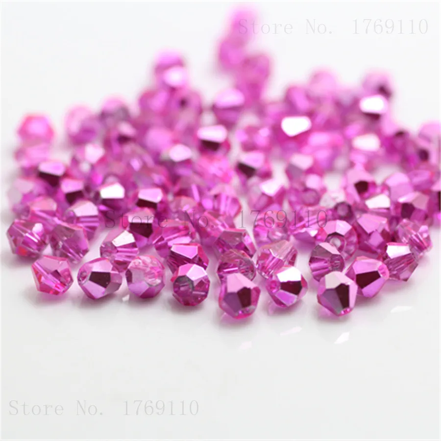 Isywaka Non-hyaline White AB Color 100pcs 4mm Bicone Austria Crystal Beads charm Glass Beads Loose Spacer Bead Jewelry Making