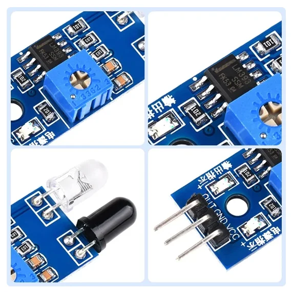 LM393 Smart Car Obstacle Avoidance Sensor Module 3.3V-5V Infrared Photoelectric Reflective Sensor Tracking and Tracing