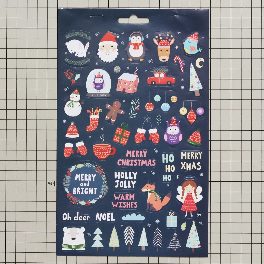 Creative Path 200 Stück Selbstklebende Scrapbooking-Weihnachtsaufkleber 6 Blätter Frohe-Weihnachten-Aufkleberbuch für Journaling und Kartengestaltung – Detail 15