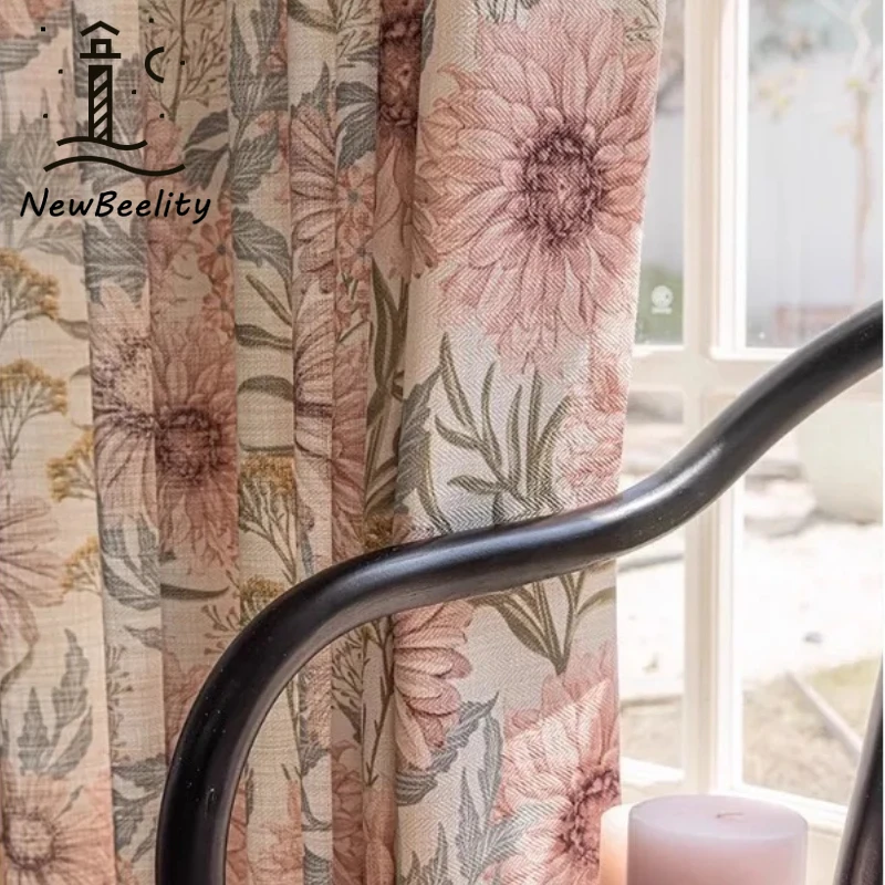 

Spring European Curtains for Living Room Bedroom Dining Grace Romantic Rustic Vintage Modern Cotton Custom Size White Tulle