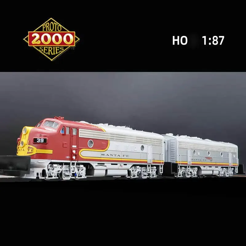 HO 1/87 Train Model PROTO2000 Digital Sound Effect Diesel Locomotive Two-section F7AB SANTAFE Rail Car Toy