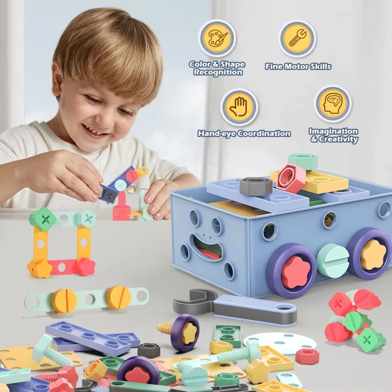 New Children's Educational DIY STEM Building Toy Kids Screw Nut Combination Disassembly Assembly Disassembly Building Block Toys