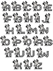 Disney Leopard print Minnie Mouse 26 letters custom patch thermo-stickers for children Ironing applications