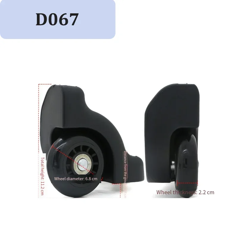 For D067 Premium Luggage Wheels 360° Rotation TPU Ultra-Quiet Heavy Duty Universal Suitcase Repair Parts