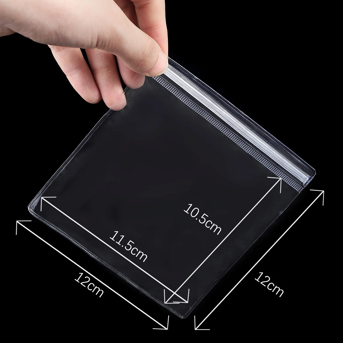 NONE PVC selbst dichtende Kunststoff-Edelstein-Reiß verschluss tasche, wieder verwendbare dicke transparente Reiß verschluss tasche, Geschenk verpackung Aufbewahrung tasche 10/50p 3