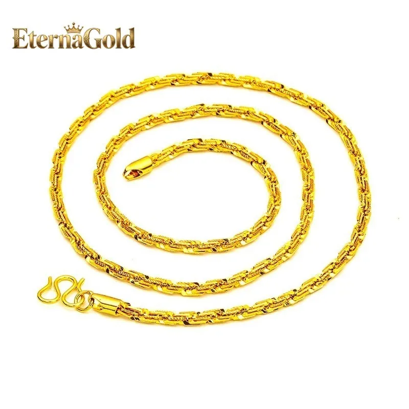 

EternaGold Унисекс-колье из 24-каратного золота (AU999) с витым плетением | Литье из жидкого золота, инкрустированное золотом с использованием символов витого узора.