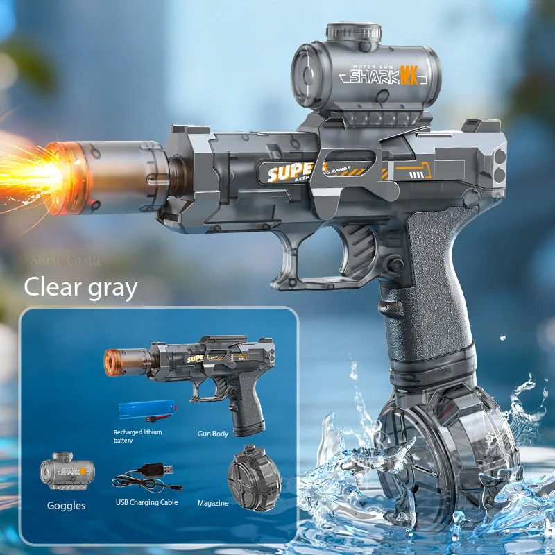 New High-Speed Electric Water Gun with Light And Flame Effect Powerful Outdoor Beach And Swimming Pool Shooting Game Toy view 5