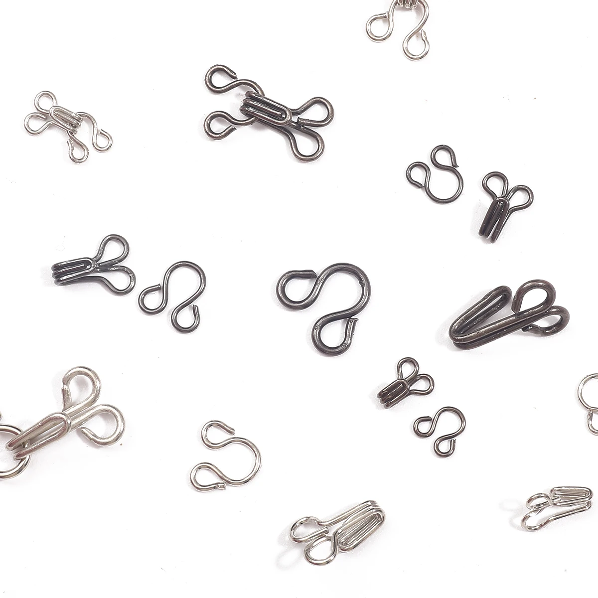 24Sets GunMetal/Rhodium Concealed Mental Hooks and Eyes Closure Sewing Closure for Bra Trousers Skirt Garment Sewing Accessories